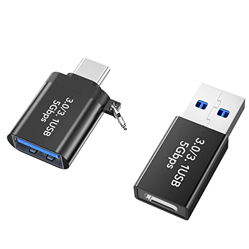 Ablian USB C ל- USB מתאם, סוג C ל- USB מתאם [2 חבילות] 3.0 USB סוג C זכר לנקבה USB, USB C נקבה ל- USB מתאם